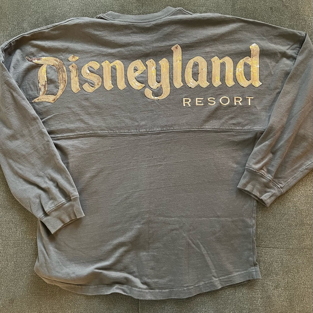 Disneyland Resort Spirit Jersey - Gray long sleeve shirt with sequins Size M